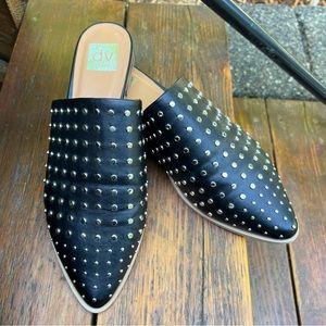 DV DOLCE VITA ISMENIA BLACK STUDDED SLIP ON MULES SIZE 11